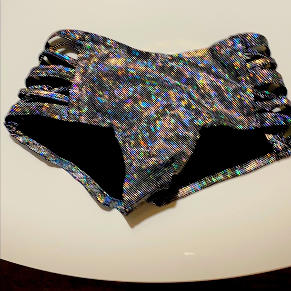 Holographic rave / pole dance shorts